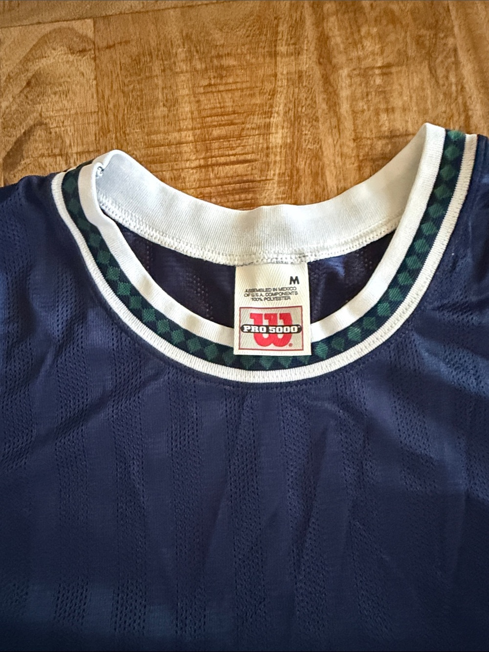 Wilson Navy Mesh Athletic Jersey with White & Teal Trim - Picture 3 of 4